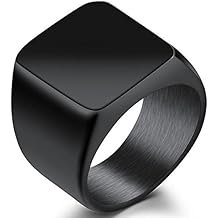 Jude Jewelers Stainless Steel Signet Ring Black Silver Gold Classical Cocktail Husband Father Valentine