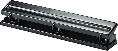 Officemate Standard 3 Hole Punch with 8 Sheet Capacity, Black 90099